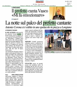 Il Resto del Carlino – il Prefetto si esibisce in uno spettacolo in piazza a Longiano